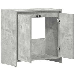 Ντουλάπι Νιπτήρα Γκρι του Σκυροδέματος 60x33x61 εκ. Επεξ. Ξύλο
