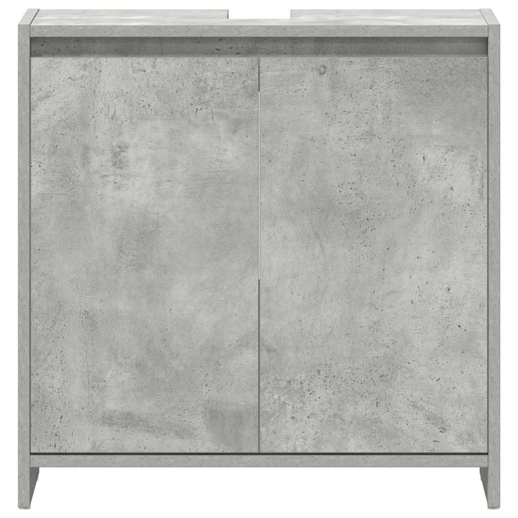Ντουλάπι Νιπτήρα Γκρι του Σκυροδέματος 60x33x61 εκ. Επεξ. Ξύλο