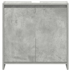 Ντουλάπι Νιπτήρα Γκρι του Σκυροδέματος 60x33x61 εκ. Επεξ. Ξύλο