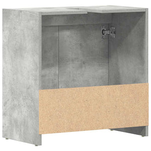 Ντουλάπι Νιπτήρα Γκρι του Σκυροδέματος 60x33x61 εκ. Επεξ. Ξύλο