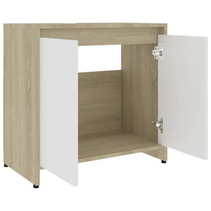 Ντουλάπι Νιπτήρα Λευκό/Sonoma Δρυς 60 x 33 x 60 εκ. Μοριοσανίδα