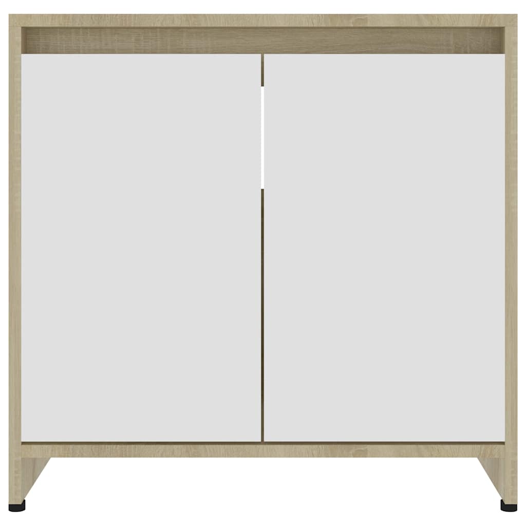 Ντουλάπι Νιπτήρα Λευκό/Sonoma Δρυς 60 x 33 x 60 εκ. Μοριοσανίδα