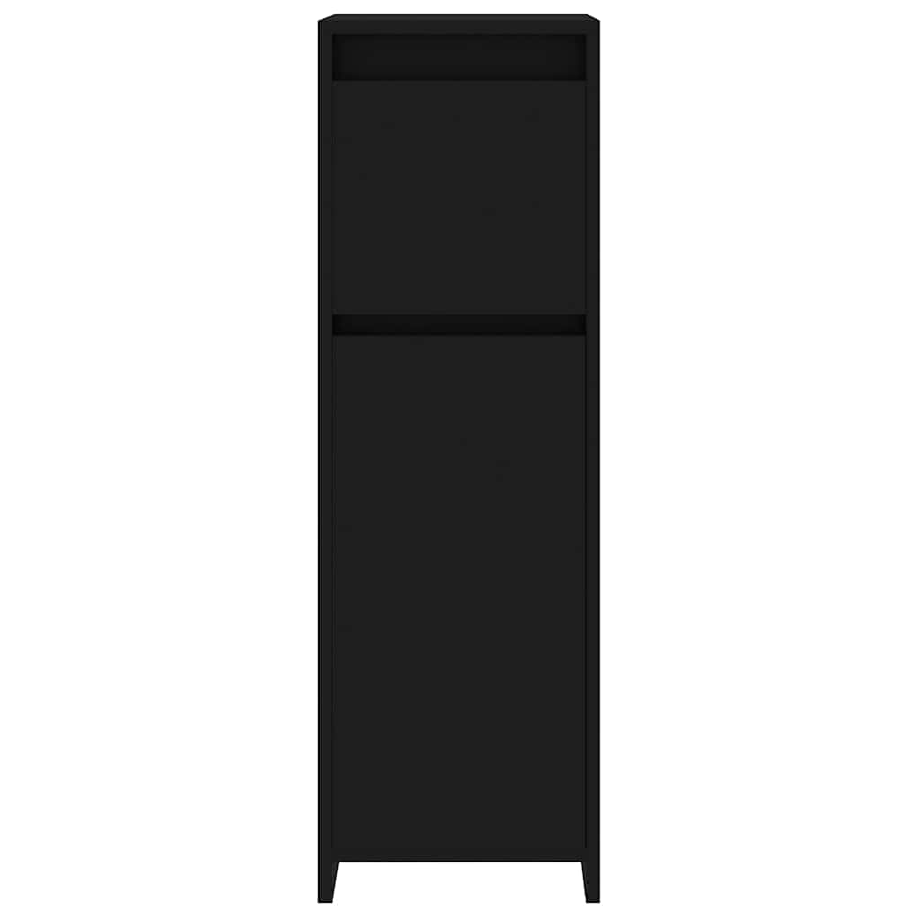 Στήλη Μπάνιου Μαύρη 30 x 30 x 95 εκ. από Επεξ. Ξύλο