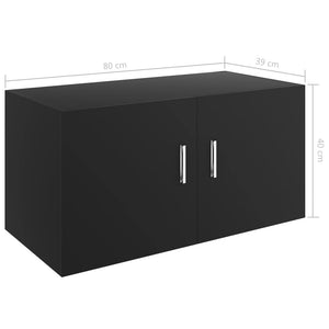 Ντουλάπι Επιτοίχιο Μαύρο 80 x 39 x 40 εκ. από Επεξ. Ξύλο