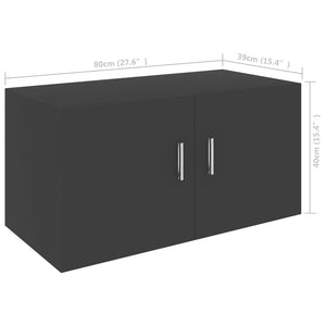 Ντουλάπι Επιτοίχιο Γκρι 80 x 39 x 40 εκ. από Επεξ. Ξύλο