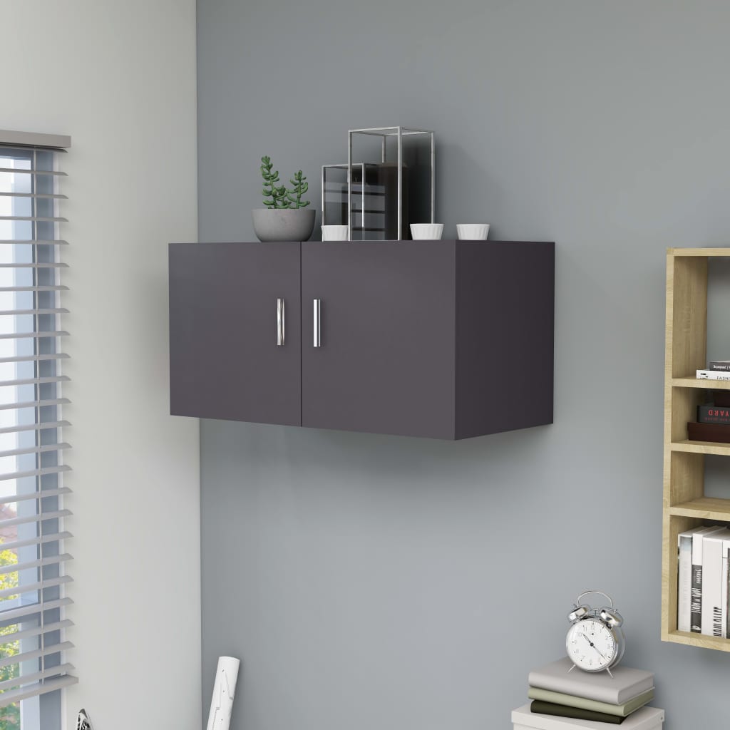Ντουλάπι Επιτοίχιο Γκρι 80 x 39 x 40 εκ. από Επεξ. Ξύλο