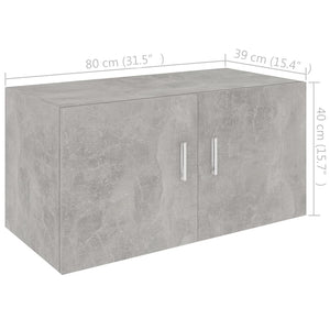 Ντουλάπι Επιτοίχιο Γκρι Σκυροδέματος 80x39x40εκ. από Επεξ. Ξύλο - Pakobazaar