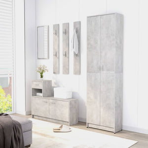 Σετ Επίπλων Χολ Γκρι Σκυροδέματος 100x25x76,5 εκ. Μοριοσανίδα