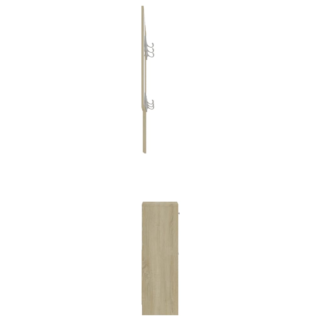 Σετ Επίπλων Χολ Λευκό/Sonoma Δρυς 100x25x76,5 εκ. Επεξ. Ξύλο