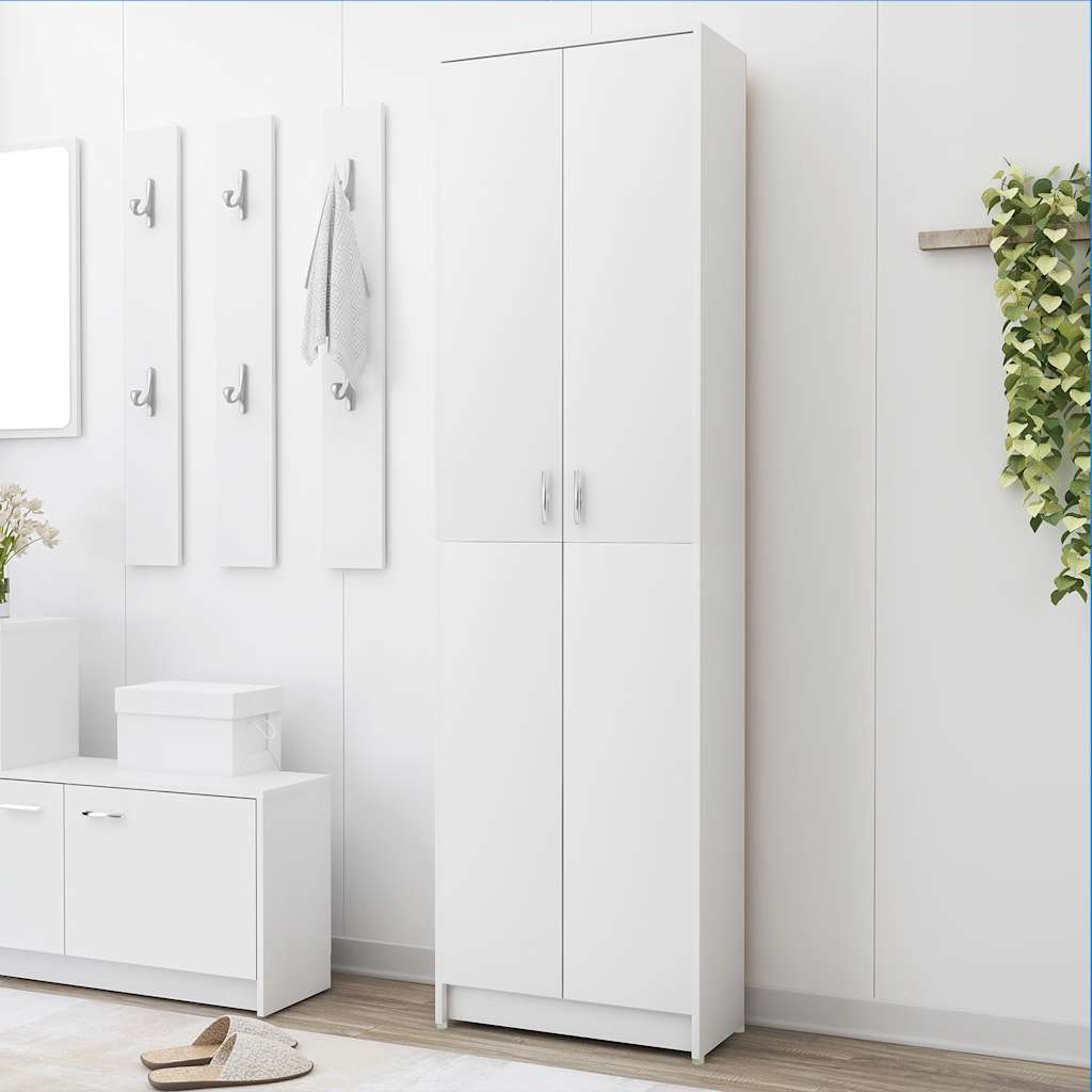 Ντουλάπα Διαδρόμου Λευκή 55 x 25 x 189 εκ. από Επεξ. Ξύλο