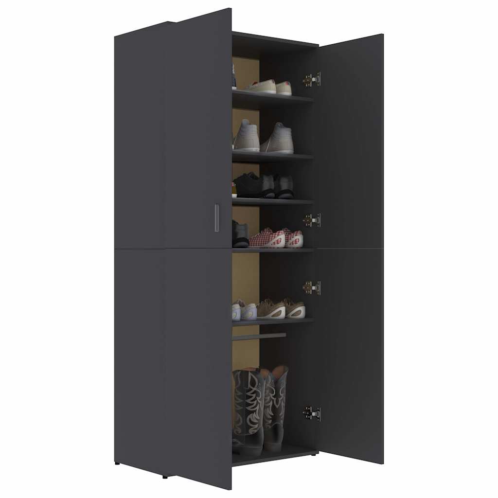 Παπουτσοθήκη Γκρι 80 x 39 x 178 εκ. από Επεξ. Ξύλο