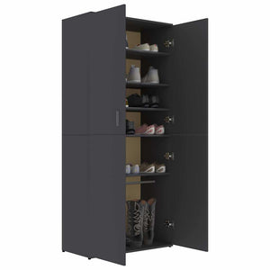 Παπουτσοθήκη Γκρι 80 x 39 x 178 εκ. από Επεξ. Ξύλο