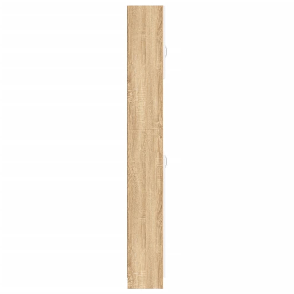 Στήλη Μπάνιου Λευκό/Sonoma Δρυς 32x25,5x190 εκ. Μοριοσανίδα