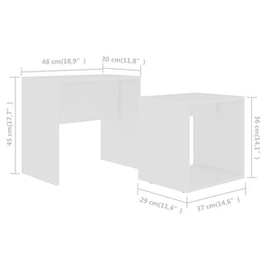 Σετ Τραπεζάκια Σαλονιού Λευκά 48 x 30 x 45 εκ. από Επεξ. Ξύλο - Pakobazaar