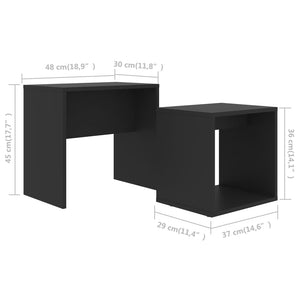 Σετ Τραπεζάκια Σαλονιού Μαύρα 48 x 30 x 45 εκ. από Επεξ. Ξύλο