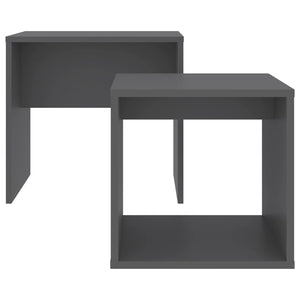 Σετ Τραπεζάκια Σαλονιού Γκρι 48 x 30 x 45 εκ. από Μοριοσανίδα