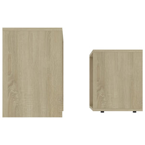 Σετ Τραπεζάκια Σαλονιού Sonoma Δρυς 48x30x45 εκ. Επεξ. Ξύλο - Pakobazaar