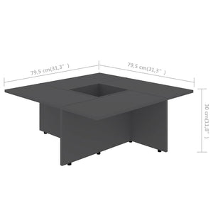 Τραπεζάκι Σαλονιού Γκρι 79,5 x 79,5 x 30 εκ. από Μοριοσανίδα