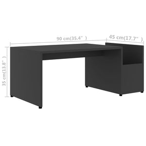 Τραπεζάκι Σαλονιού Γκρι 90 x 45 x 35 εκ. από Μοριοσανίδα