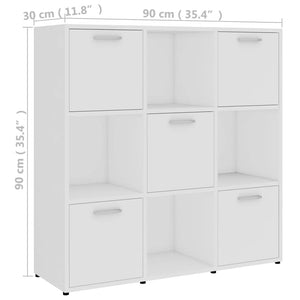 Βιβλιοθήκη Λευκή 90 x 30 x 90 εκ. από Επεξ. Ξύλο