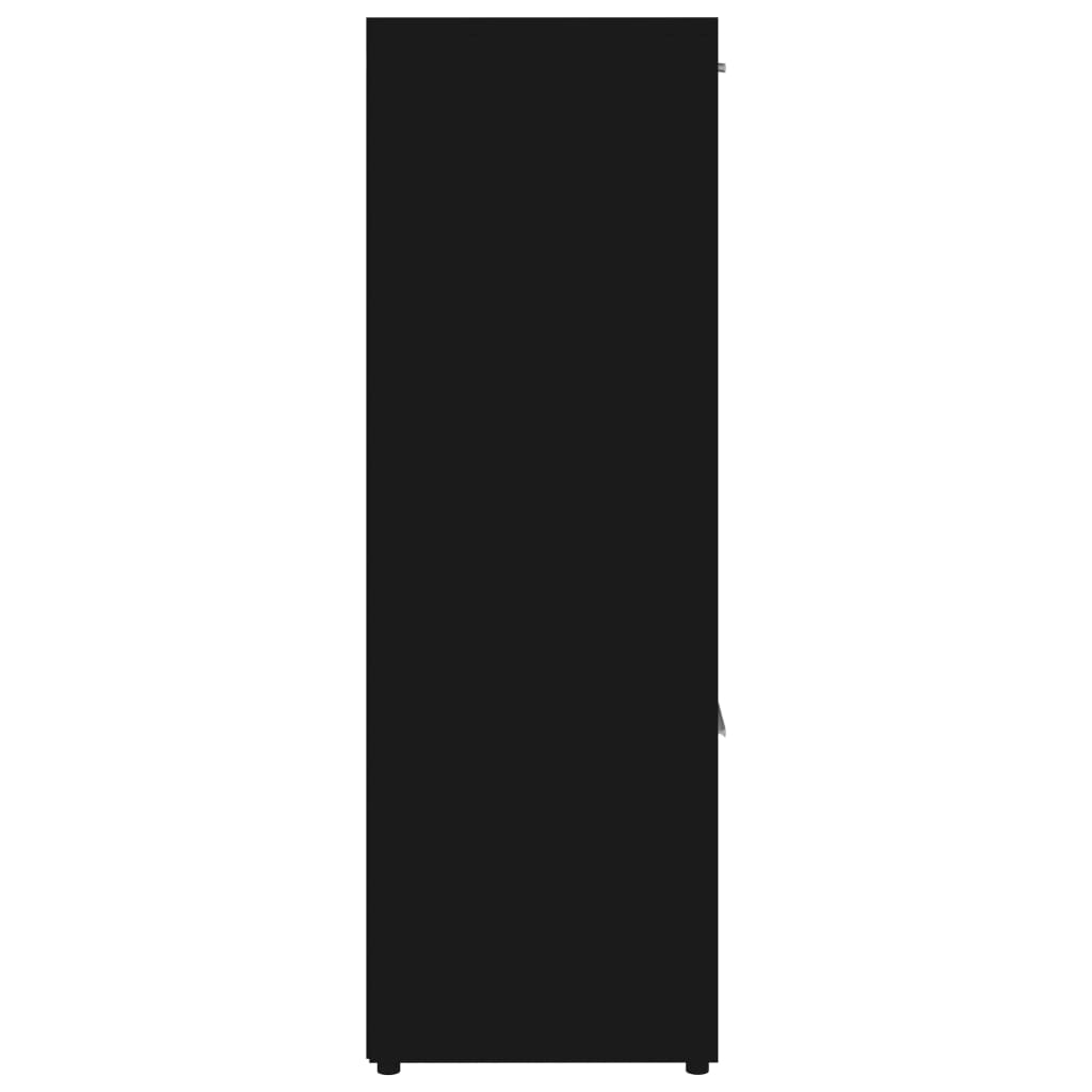 Βιβλιοθήκη Μαύρη 90 x 30 x 90 εκ. από Επεξ. Ξύλο