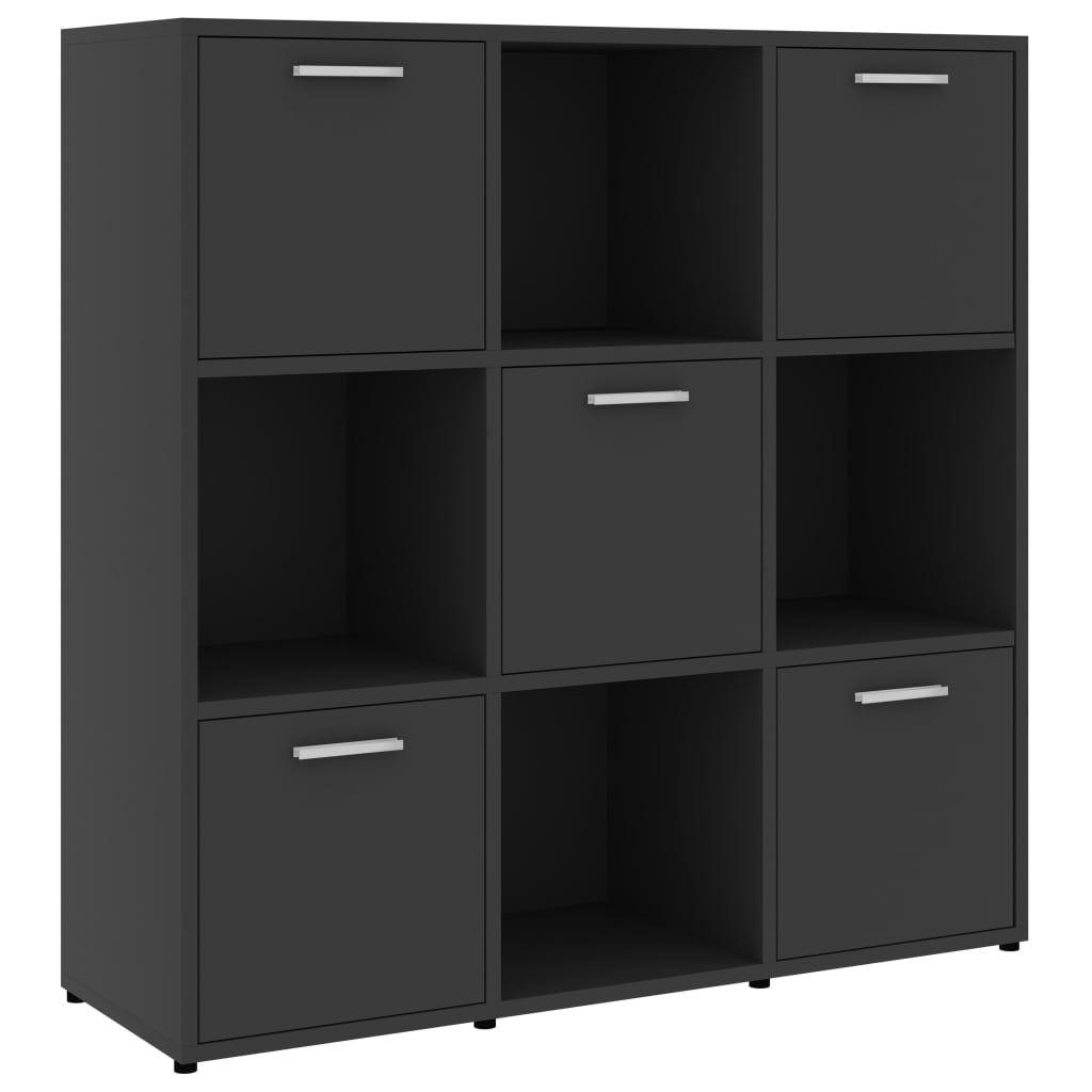 Βιβλιοθήκη Γκρι 90 x 30 x 90 εκ. από Επεξ. Ξύλο - Pakobazaar