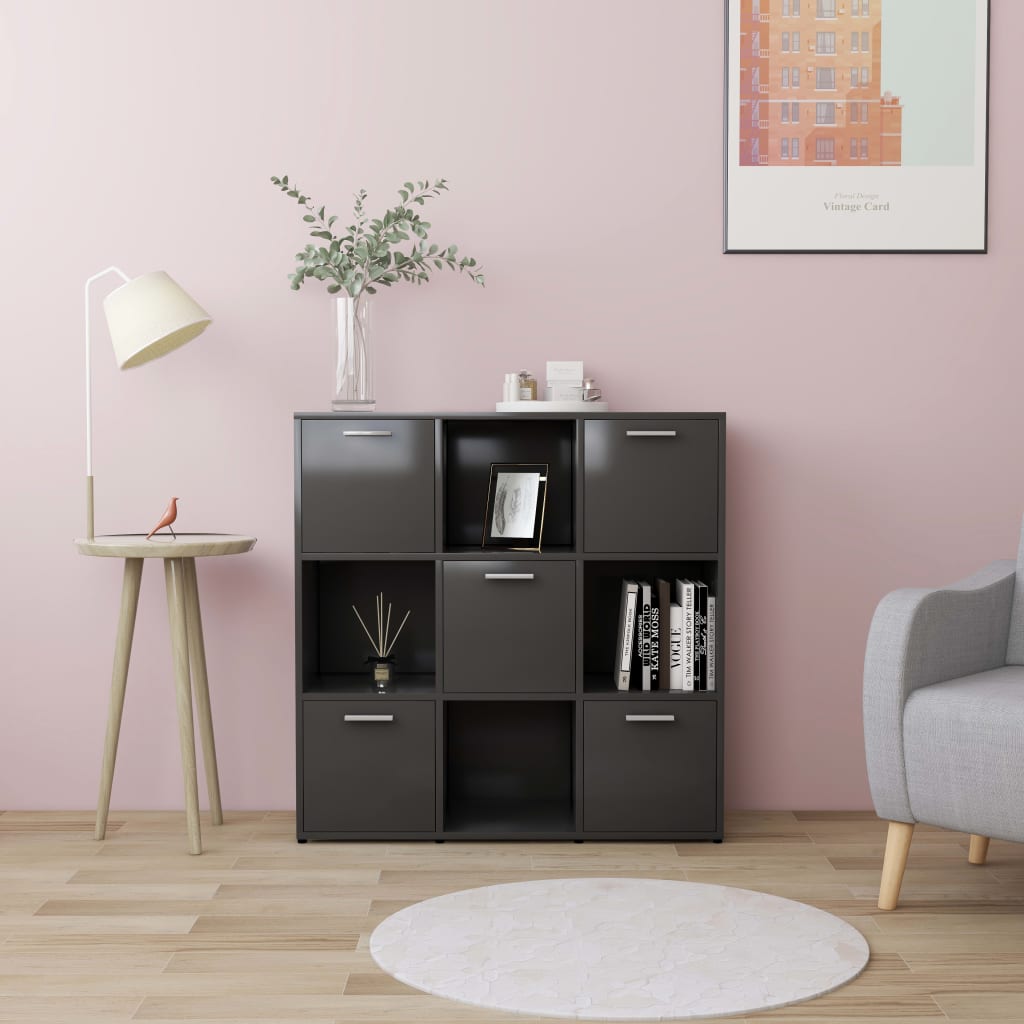 Βιβλιοθήκη Γκρι 90 x 30 x 90 εκ. από Επεξ. Ξύλο - Pakobazaar