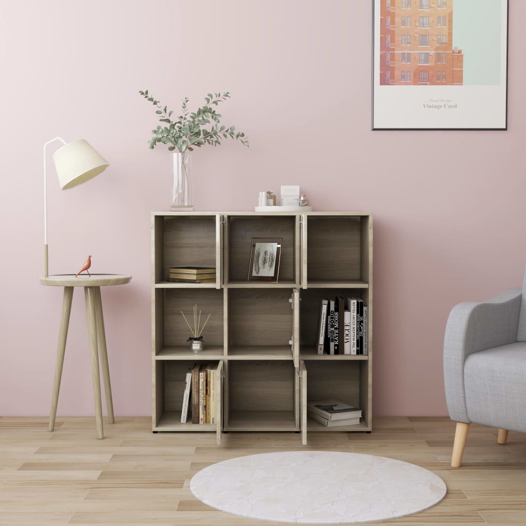 Βιβλιοθήκη Χρώμα Sonoma Δρυς 90 x 30 x 90 εκ. από Επεξ. Ξύλο