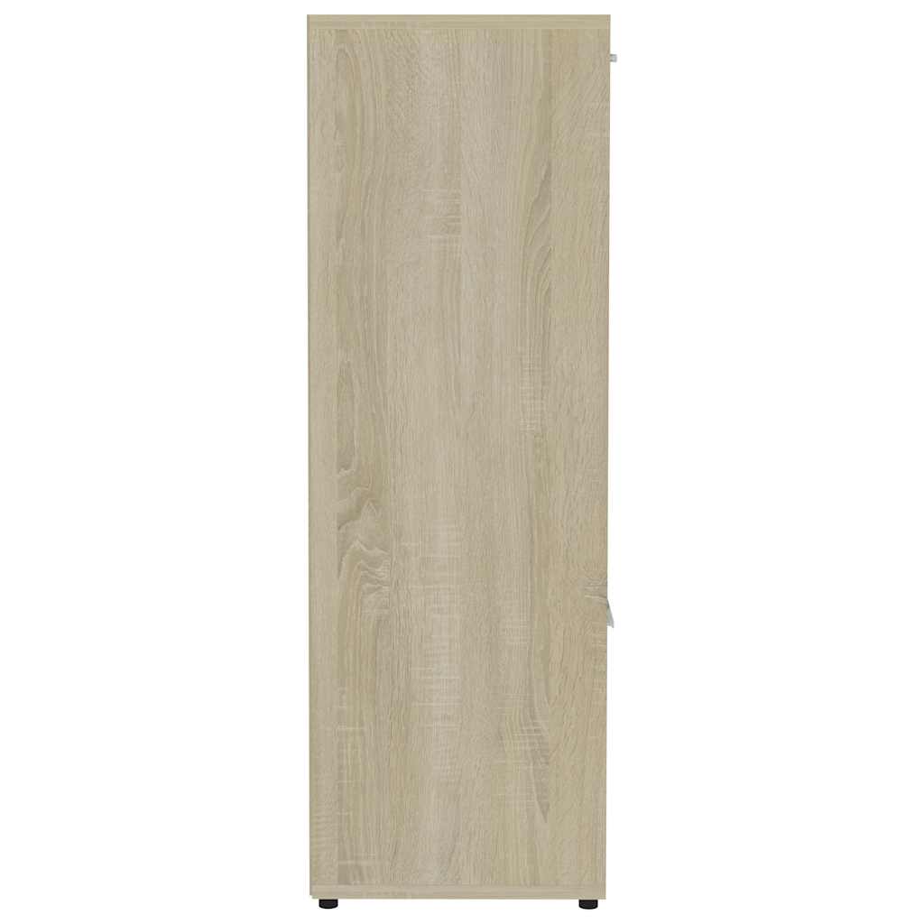Βιβλιοθήκη Λευκό/Sonoma Δρυς 90 x 30 x 90 εκ. από Επεξ. Ξύλο