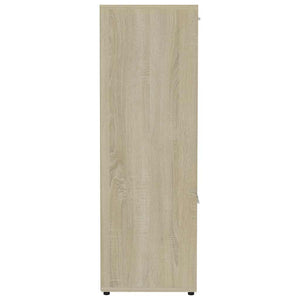 Βιβλιοθήκη Λευκό/Sonoma Δρυς 90 x 30 x 90 εκ. από Επεξ. Ξύλο