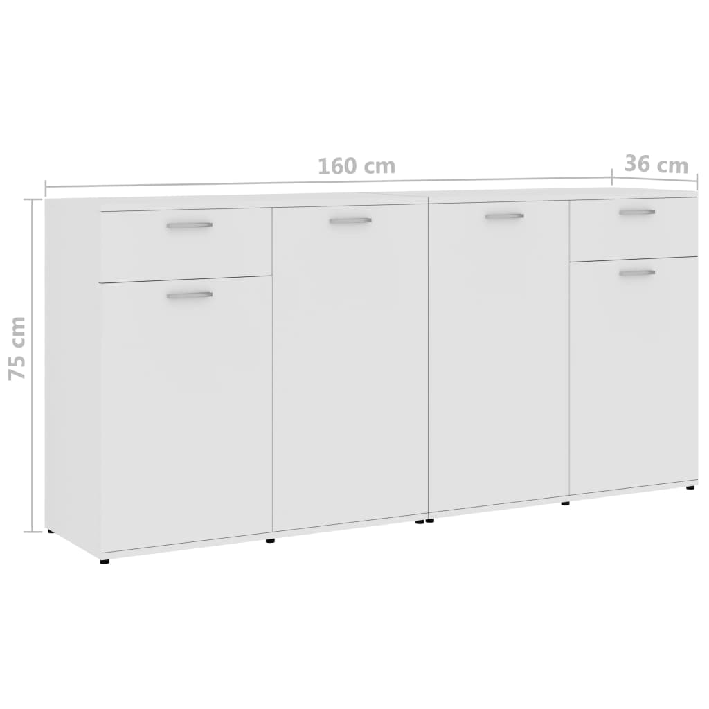 Μπουφές Λευκός 160 x 36 x 75 εκ. από Μοριοσανίδα
