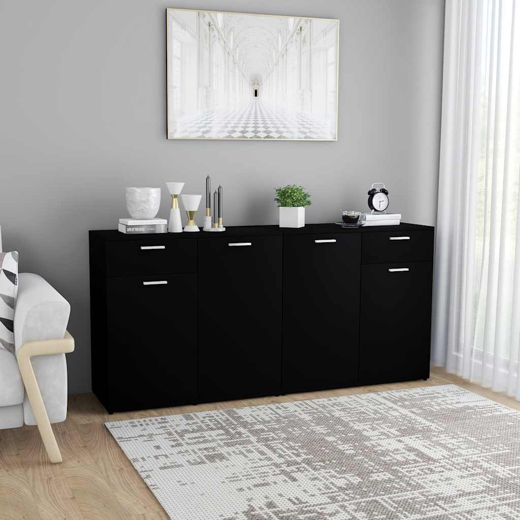 Μπουφές Μαύρος 160 x 36 x 75 εκ. από Μοριοσανίδα