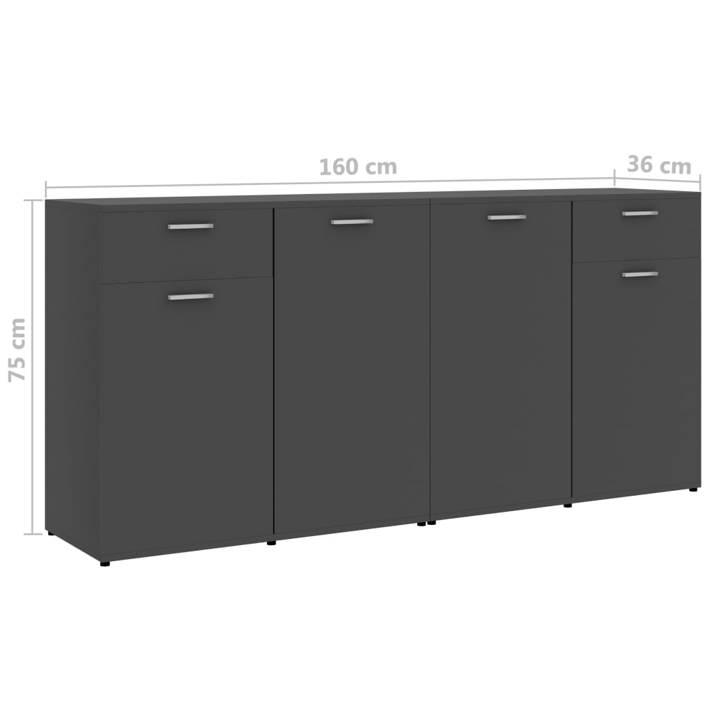 Μπουφές Γκρι 160 x 36 x 75 εκ. από Μοριοσανίδα