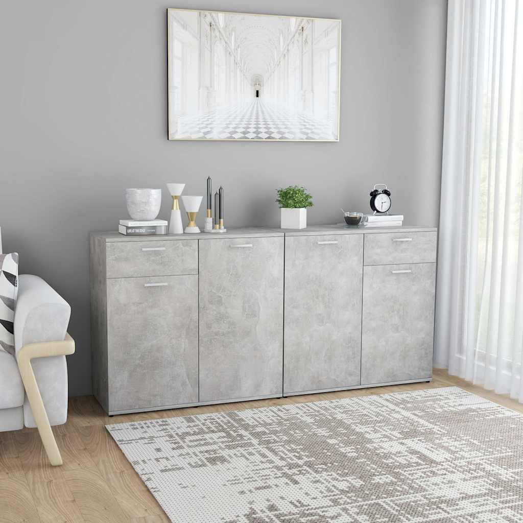 Μπουφές Γκρι του Σκυροδέματος 160 x 36 x 75 εκ. από Μοριοσανίδα