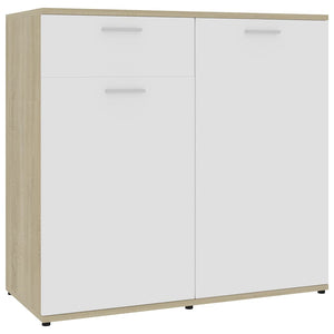 Μπουφές Λευκό / Sonoma Δρυς 160 x 36 x 75 εκ. από Μοριοσανίδα - Pakobazaar