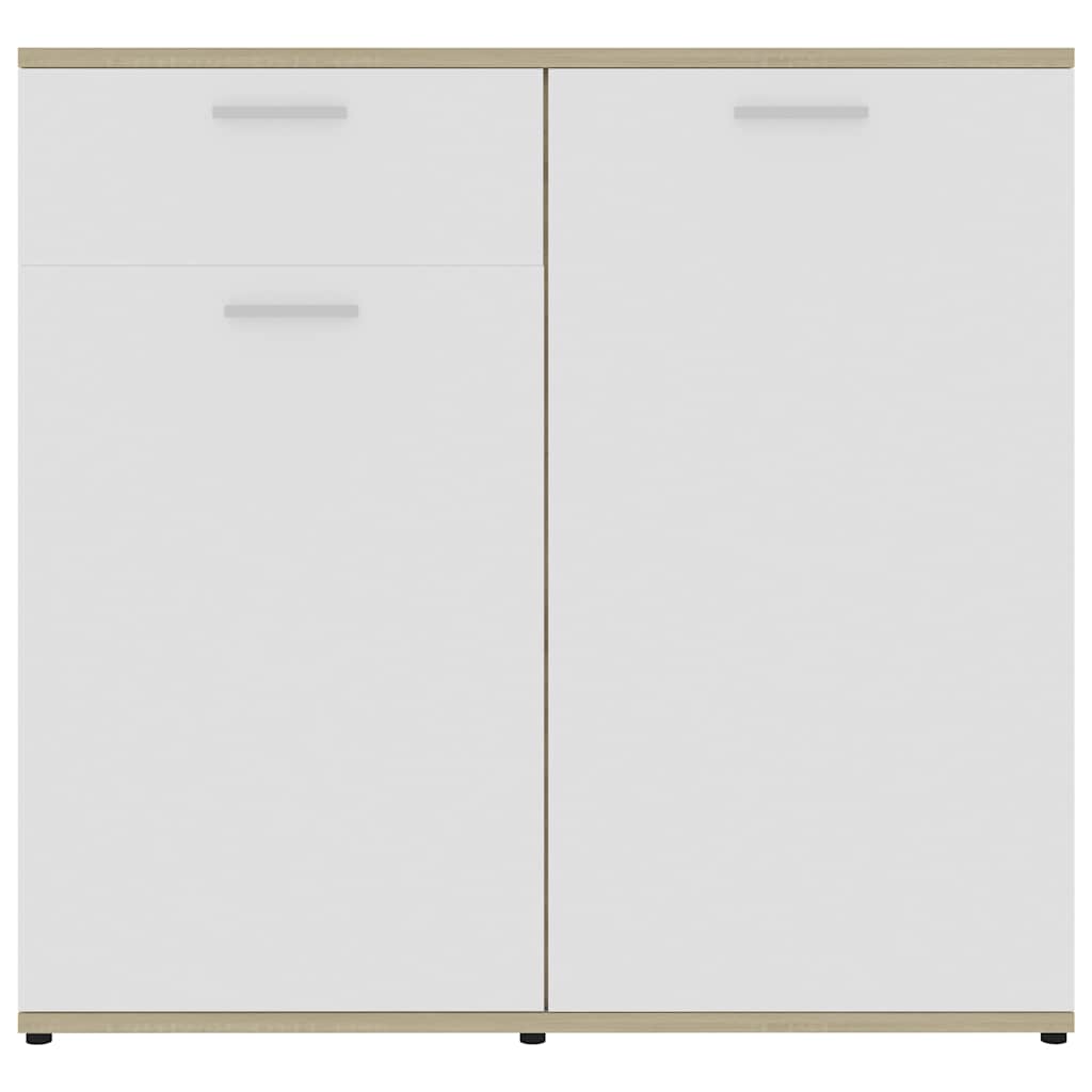 Μπουφές Λευκό / Sonoma Δρυς 160 x 36 x 75 εκ. από Μοριοσανίδα - Pakobazaar
