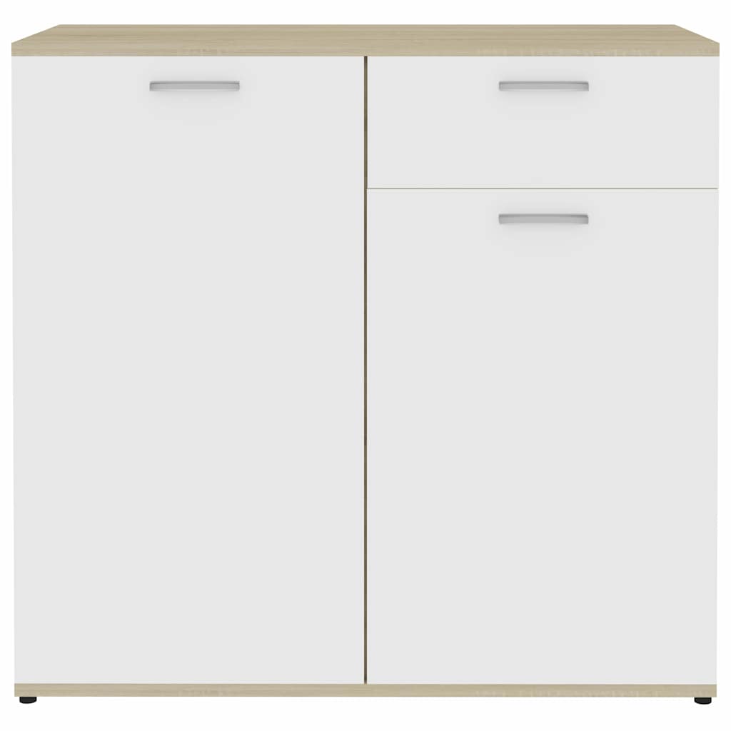 Μπουφές Λευκό / Sonoma Δρυς 160 x 36 x 75 εκ. από Μοριοσανίδα - Pakobazaar