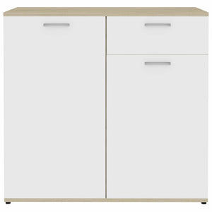 Μπουφές Λευκό / Sonoma Δρυς 160 x 36 x 75 εκ. από Μοριοσανίδα - Pakobazaar