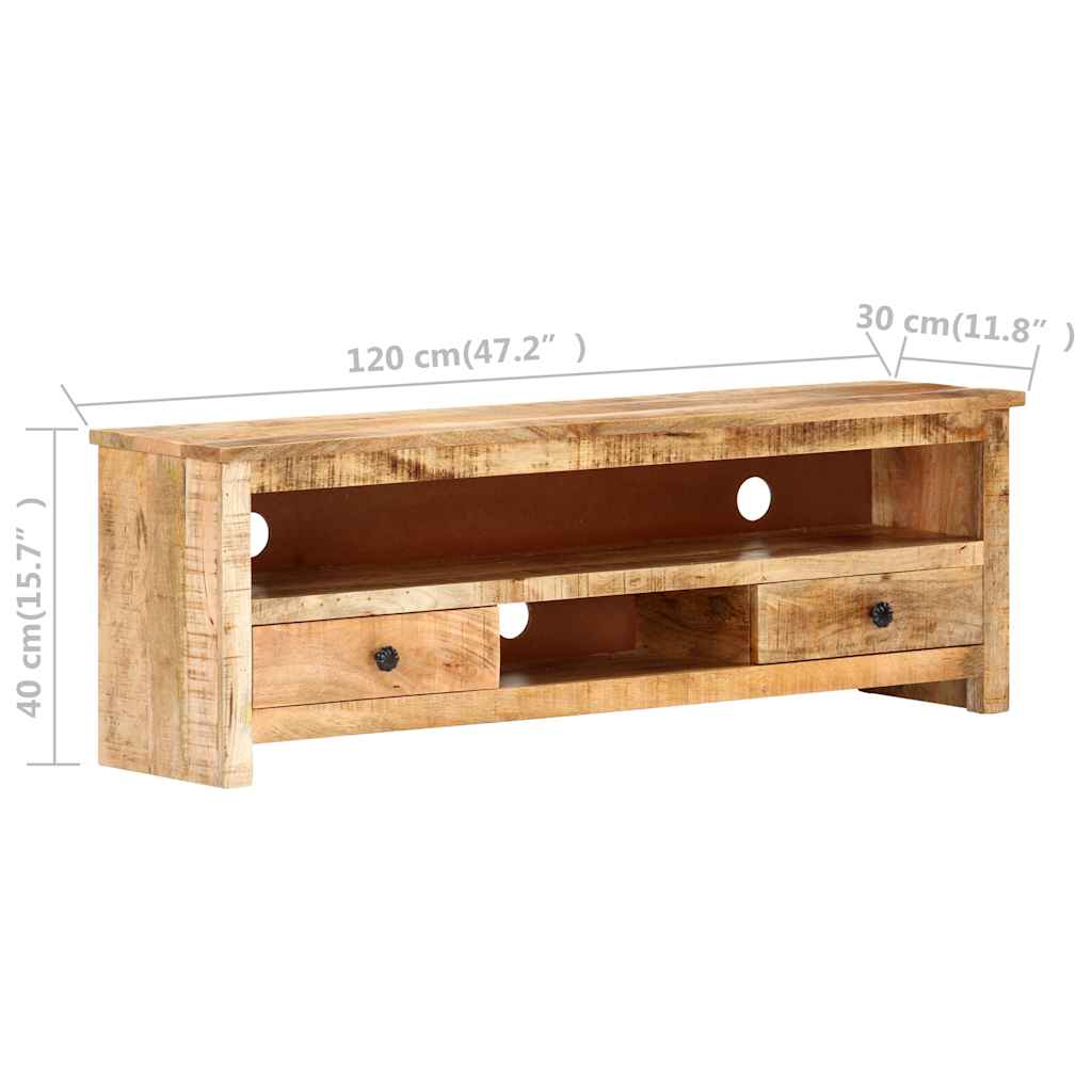 Έπιπλο Τηλεόρασης 120 x 30 x 40 εκ. από Ακατέργαστο Ξύλο Μάνγκο