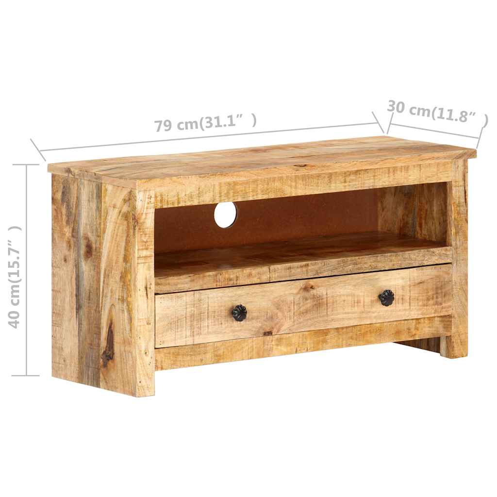 Έπιπλο Τηλεόρασης 79 x 30 x 40 εκ. από Ακατέργαστο Ξύλο Μάνγκο