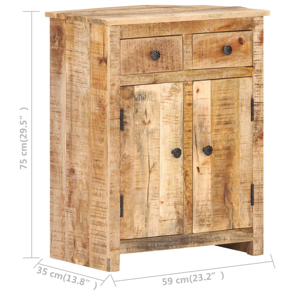 Ντουλάπι με Συρτάρια 59x35x75 εκ. από Ακατέργαστο Ξύλο Μάνγκο