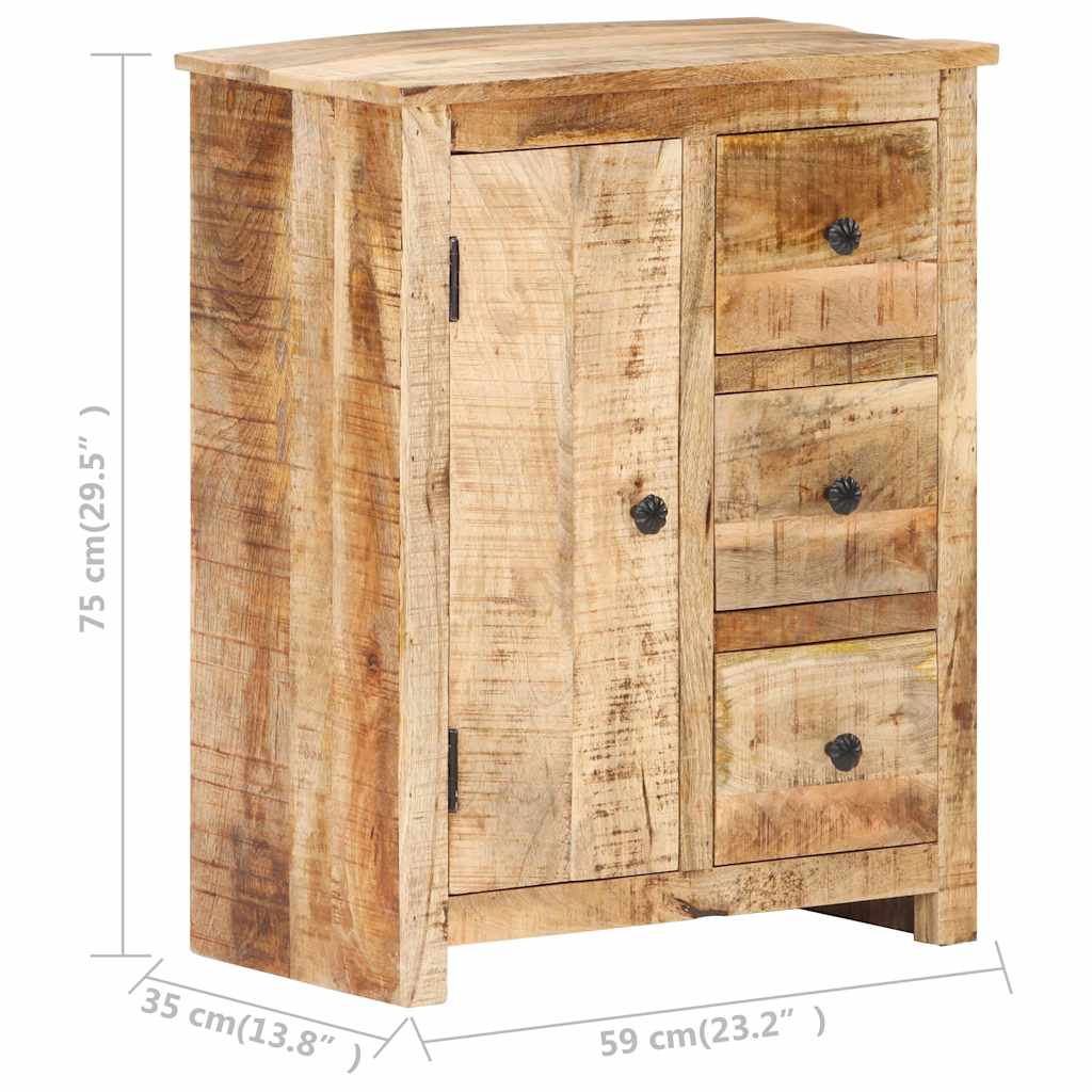 Ντουλάπι με Συρτάρια 59x35x75 εκ. από Ακατέργαστο Ξύλο Μάνγκο