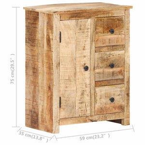 Ντουλάπι με Συρτάρια 59x35x75 εκ. από Ακατέργαστο Ξύλο Μάνγκο