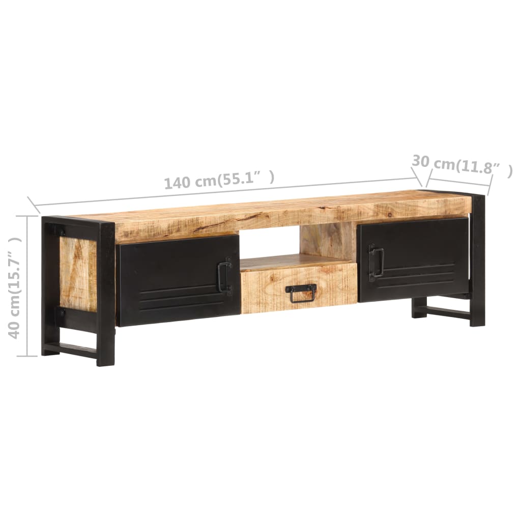 Έπιπλο Τηλεόρασης 140 x 30 x 40 εκ. από Ακατέργαστο Ξύλο Μάνγκο