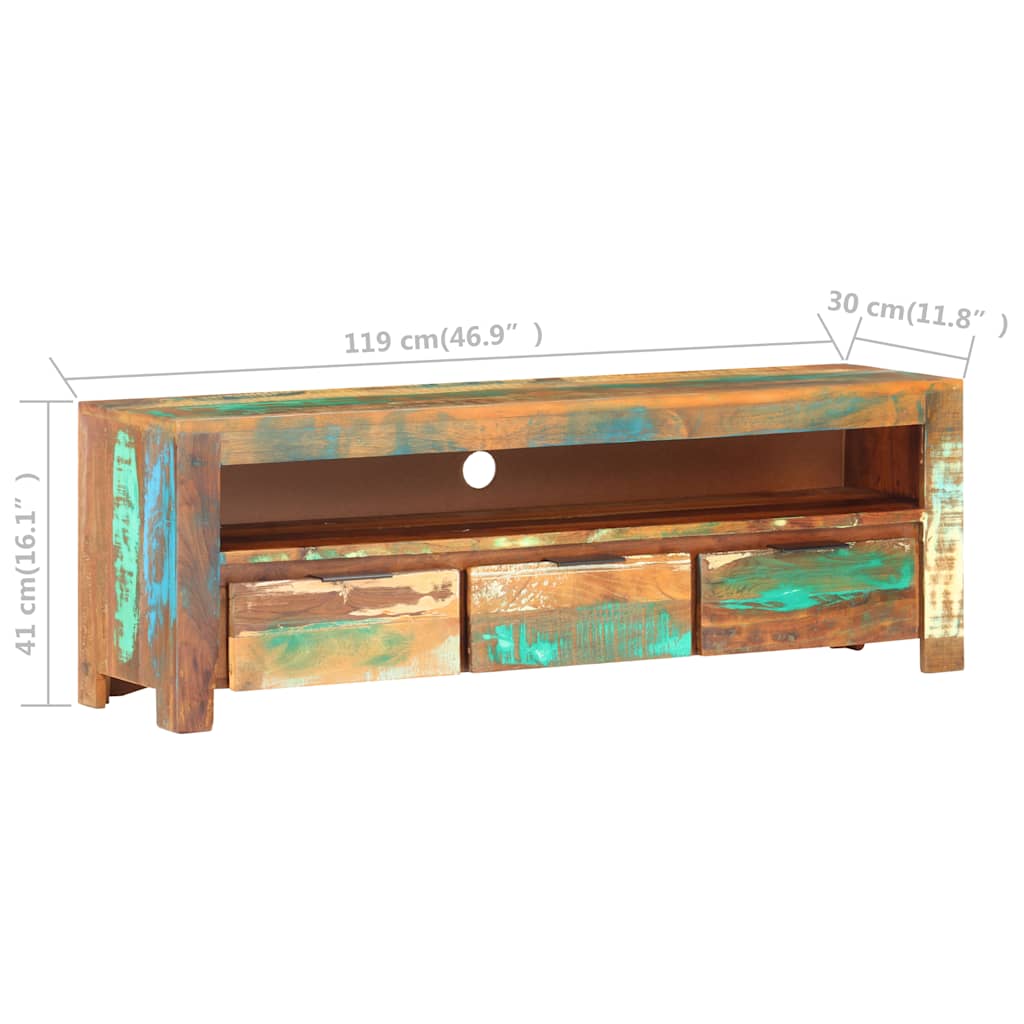 ντουλάπι τηλεόρασης  119x30x41 cm Στερεό ανακυκλωμένο ξύλο