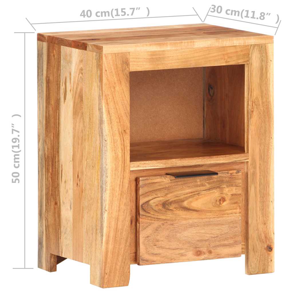 Κομοδίνο 40 x 30 x 50 εκ. από Μασίφ Ξύλο Ακακίας