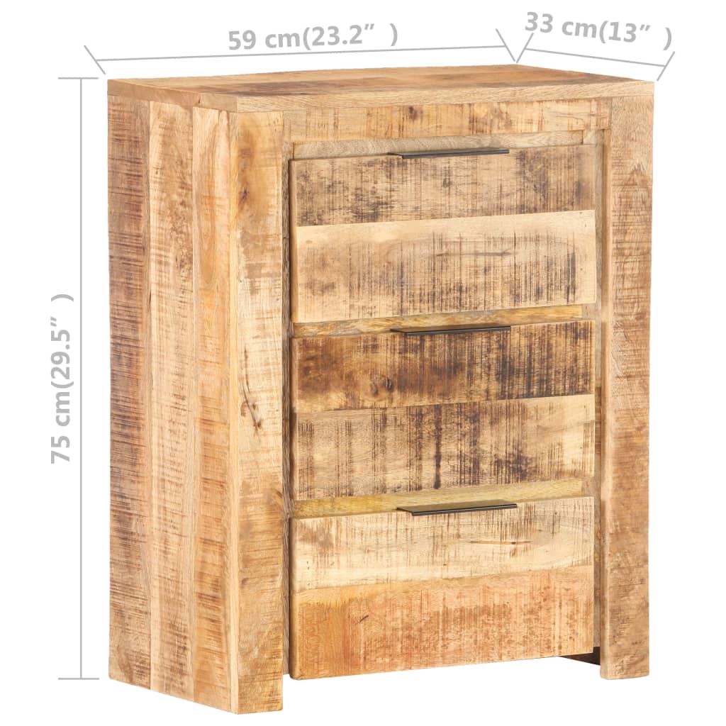 Συρταριέρα 59 x 33 x 75 εκ. από Ακατέργαστο Ξύλο Μάνγκο