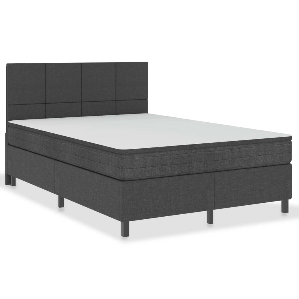 Κρεβάτι Boxspring Σκούρο Γκρι 160 x 200 εκ. Υφασμάτινο - Pakobazaar