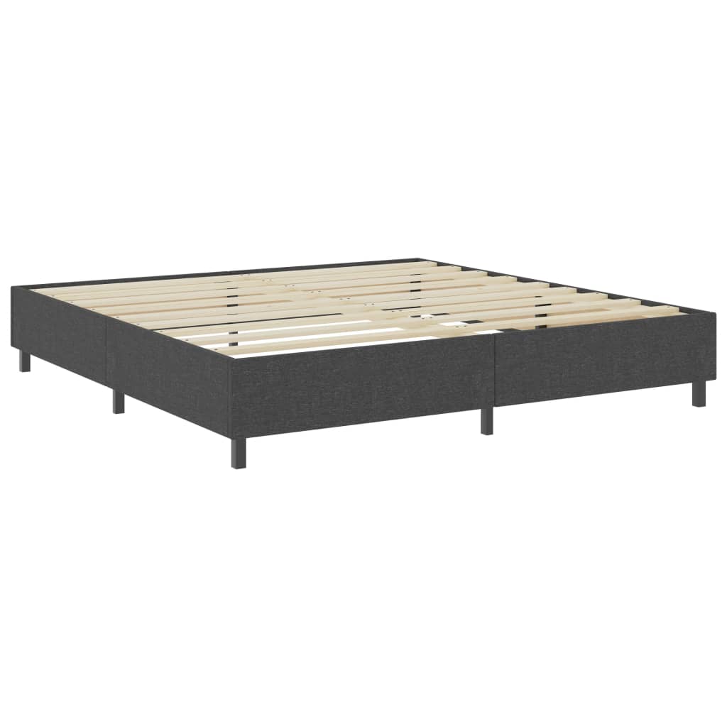 Κρεβάτι Boxspring Σκούρο Γκρι 200 x 200 εκ. Υφασμάτινο - Pakobazaar