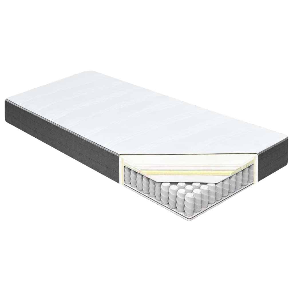 Κρεβάτι Boxspring Σκούρο Γκρι 200 x 200 εκ. Υφασμάτινο - Pakobazaar